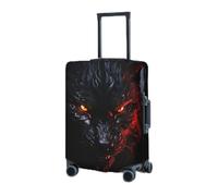 Copertura elastica lavabile per valigia, grande lupo nero con occhi rossi, coperture per valigie per bagagli da 45-81 cm coperture per bagagli portatili da viaggio manica antipolvere antigraffio