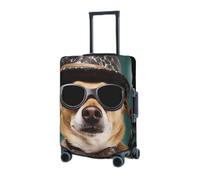Copertura elastica lavabile per valigie con animali che indossano occhiali e cappello Coperture per valigie per bagagli 45-81 cm portatili da viaggio coperture per bagagli manica antipolvere