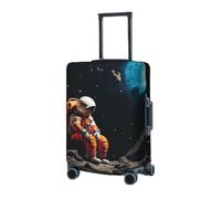 Copertura elastica lavabile per valigie con astronauta che si è schiantato sulla luna Coperture per bagagli 45-81 cm portatile da viaggio coperture per bagagli manica antipolvere antigraffio coperture