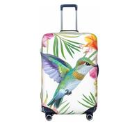 Copertura elastica per bagagli con colibrì e orchidee, antigraffio, lavabile, antipolvere, adatta per valigie da viaggio, Multicolore, 22"-24" Luggage