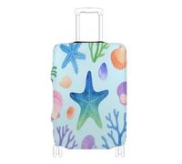 Copertura elastica per bagagli da portare con sé, antigraffio, elastica, adatta per valigie da 45-81 cm, acquerello infantile sotto stelle marine colorate, XL 29-32 in