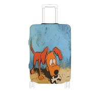 Copertura elastica per bagagli da viaggio antigraffio Fit elastico valigia copre Baggage Protector Fit 45-81 pollici bagagli, Cane che scava per le ossa, M 22-24 in