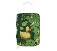 Copertura elastica per bagagli da viaggio antigraffio valigia elastica protezione per valigie Fit 18-32 Inch Luggage, anatra, erba, lago, verde, L 26-28 in