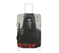 Copertura elastica per bagagli da viaggio Antipolvere carry on valigia copertura valigia Protector Fit 18-32 Inch Bagagli, cranio di dio della morte, M 22-24 in
