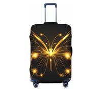 Copertura elastica per bagagli da viaggio con farfalle di luce al buio, con stampa, antigraffio, Nero , M
