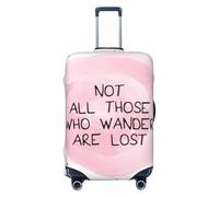 Copertura elastica per bagagli da viaggio, con scritta in lingua inglese "Not All Those Who Wander Are Lost", 45,7-81,7 cm, Nero , L