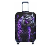Copertura elastica per bagagli da viaggio, motivo tigre bianca, 45-81 cm, Nero , L