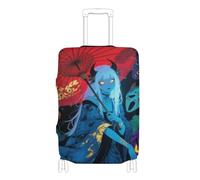 Copertura elastica per bagagli da viaggio Protezione antigraffio valigia copre accessori da viaggio Fit 18-32 Inch Luggage, fantasmi femminili dai capelli bianchi in ukiyo-e, L 26-28 in