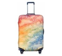 Copertura elastica per bagagli da viaggio, protezione per valigia, con stelle arcobaleno e alberi nella foresta, antigraffio, adatta per bagagli da 45,7 a 81,7 cm, Arcobaleno Stars Alberi nella
