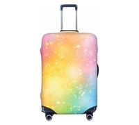 Copertura elastica per bagagli da viaggio, protezione per valigia, con stelle arcobaleno e alberi nella foresta, antigraffio, adatta per bagagli da 45,7 a 81,7 cm, Arcobaleno astratto rosa carino,