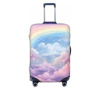 Copertura elastica per bagagli da viaggio, protezione per valigia, con stelle arcobaleno e alberi nella foresta, antigraffio, adatta per bagagli da 45,7 a 81,7 cm, Nuvole arcobaleno luccicanti,