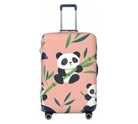 Copertura elastica per bagagli da viaggio, protezione per valigia, motivo gatto nero tra i fiori, stampa floreale, antigraffio, adatta per bagagli da 45,7 a 55,7 cm, Simpatico panda, S(18"-22"