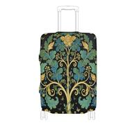 Copertura elastica per bagagli, grande, antipolvere, accessorio essenziale da viaggio, adatta per bagagli da 45,7 a 81,7 cm, William Morris - Albero della vita verde, L 26-28 in