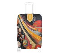 Copertura elastica per bagagli, resistente ai graffi, adatta per valigie da 45-81 cm, pianeti spaziali colorati terra, S 18-20 in