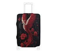 Copertura elastica per bagagli Valigia antigraffio copertura elastica accessori da viaggio Fit 18-32 Inch Bagagli, stile pittura cinese fenice rossa, XL 29-32 in
