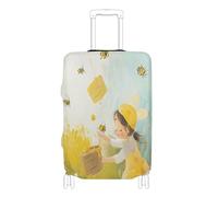 Copertura elastica per bagagli Valigia lavabile copertura elastica accessori da viaggio Fit 18-32 Inch Bagagli, Miele di raccolta delle api, M 22-24 in