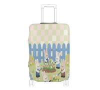 Copertura elastica per bagaglio a mano Anti graffio carry on valigia copertura bagagli Protector Fit 45-81 pollici bagagli, Conigli Carini Giardiniere Verde, M 22-24 in