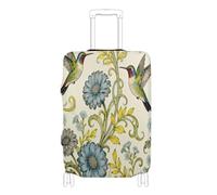 Copertura elastica per bagaglio a mano Copertura antipolvere per valigia Baggage Protector Fit 18-32 Inch Bagagli, Kingfisher margherita fiore blu giallo, XL 29-32 in