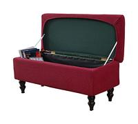 Copertura elastica per ottomana, rimovibile e lavabile, morbida, per animali domestici, vino rosso, piccola fodera rettangolare per pouf per gatti e cani