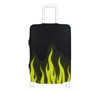 Copertura elastica per valigie antipolvere copertura per bagagli Protector Fit 45-81 cm bagagli, Nero Giallo fiamma fredda, XL 29-32 in