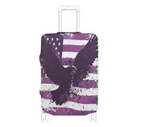 Copertura elastica per valigie antipolvere per valigie, accessori da viaggio, adatta per bagagli da 45-81 cm, Uccello Cuore viola, L 26-28 in