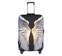 Copertura elastica per valigie con stampa di ali d'angelo, per migliorare la protezione, adatta per viaggiatori unisex, bianco, L