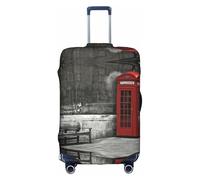 Copertura elastica per valigie con stampa di cabina telefonica in strade di Londra, per viaggi di lavoro, polvere con fori per maniglia, grande copertura per valigia, bianco, M