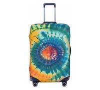 Copertura elastica per valigie da viaggio, colorata, con aureola, antigraffio, con stampa, Nero , L