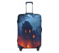 Copertura elastica per valigie da viaggio con castello gotico nei boschi, antipolvere, antigraffio, adatta per valigie da 56-61 cm