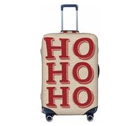 Copertura elastica per valigie da viaggio, con frase natalizia Ho Ho Ho in grassetto rosso, antipolvere, antigraffio, adatta per valigie da 56-61 cm