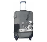 Copertura elastica per valigie da viaggio con scheletro vintage in una vecchia vasca da bagno, antipolvere, antigraffio, adatta per valigie da 56-61 cm