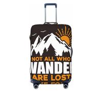 Copertura elastica per valigie da viaggio, con scritta in inglese "Not All Who Wander Are Lost4", 45,7-81,7 cm, Nero , L