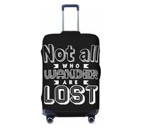 Copertura elastica per valigie da viaggio, con scritta in lingua inglese "Not All Who Wander Are Lost", 45,7-81,7 cm, Nero , L