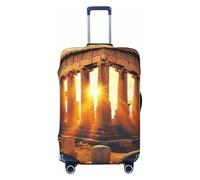 Copertura elastica per valigie da viaggio, con stampa antica architettura greca, anti-graffio, Nero , XL