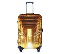 Copertura elastica per valigie da viaggio con templi piramidali egiziani, stampa antigraffio, Nero , L