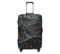 Copertura elastica per valigie da viaggio, con vista interna, in stile gotico antico, con castello di vampiri, stampa antigraffio, Nero , L