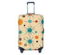 Copertura elastica per valigie da viaggio medievale moderna atomica retrò con stampa antigraffio, Nero , L