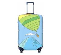 Copertura elastica per valigie da viaggio, motivo: mongolfiera, cielo blu e nuvole bianche, antigraffio, Nero , S