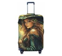 Copertura elastica per valigie da viaggio, motivo streghe nella foresta, antipolvere, antigraffio, adatta per valigie da 56-61 cm