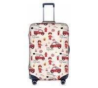 Copertura elastica per valigie da viaggio per bambini e bambine con vigili del fuoco, antigraffio, antipolvere, per bagagli da 45-81 cm, bianco, XL, Classico
