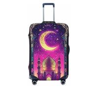 Copertura elastica per valigie da viaggio persiana con notte stellata e moschea, stampa antigraffio, Nero , S