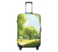 Copertura elastica per valigie da viaggio, protezione per valigie Sunny Day in Summer Park, alla moda, adatta per bagagli da 45 a 81 cm, Nero , S, Valigia