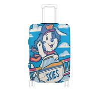Copertura elastica per valigie, resistente ai graffi, adatta per bagagli da 45,7 a 81,7 cm, cartone animato, cane, cielo, volo, M 22-24 in