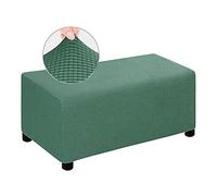 Copertura elastica rettangolare per poggiapiedi, protezione antipolvere e rimovibile, per divano e sgabello, grande, colore verde, perfetta per decorare la casa