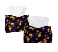 Copertura estetica per scatola di fazzoletti con motivo a farfalle gialle viola, porta fazzoletti rettangolare decorativo per il viso, dispenser per tovaglioli per bagno, cucina, tavolino da caffè