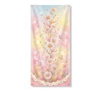 Copertura floreale primaverile per porta, striscione decorativo, crisantemo pastello farfalla decorazione per porta d'ingresso, per interni ed esterni, festival di primavera, forniture per vacanze 91