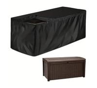 Copertura for box da giardino impermeabile e resistente, 1 pezzo, al vento alla neve - for patio nera con design facile indossare Copertura per Cassone da Esterno(123x62x55cm)