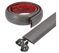Copertura for cavi da pavimento da 4 piedi, larghezza 0,5" x altezza 0,3" Canale interno in PVC for nascondere cavi di prolunga, protezione for prevenire inciampi nei cavi, gestione dei cavi, nero