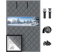 Copertura for finestre for l'inverno, kit di isolamento termico for finestre for l'inverno, pellicola for finestre visibile che blocca il calore for soggiorno e cucina(Gray,30x32in/75x80cm)