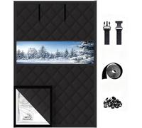 Copertura for finestre for l'inverno, kit di isolamento termico for finestre for l'inverno, pellicola for finestre visibile che blocca il calore for soggiorno e cucina(Black,51x102in/130x260cm)